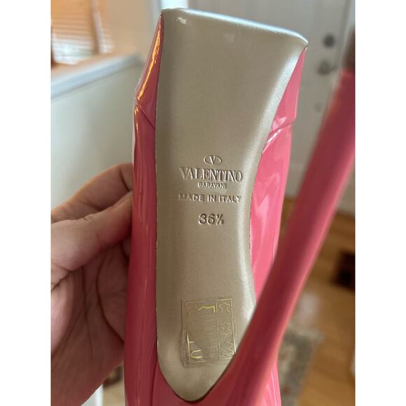 Valentino Garavani Bubblegum Pink Bow Platform Peep Toe Heels - Picture 10 of 16